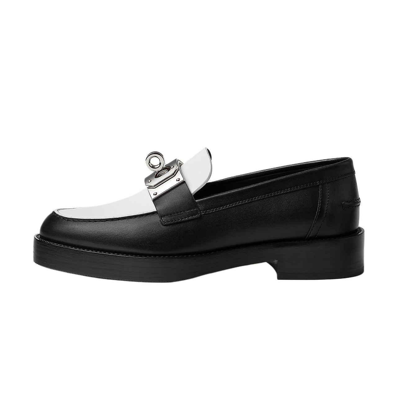 HERMES Hot Loafers 4cm Women's White Black