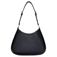 PRADA Leather Shoulder Bag Women's Black