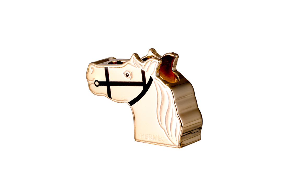 HERMES Other Accessories Unisex Light Gold/Lacquered Finish Black