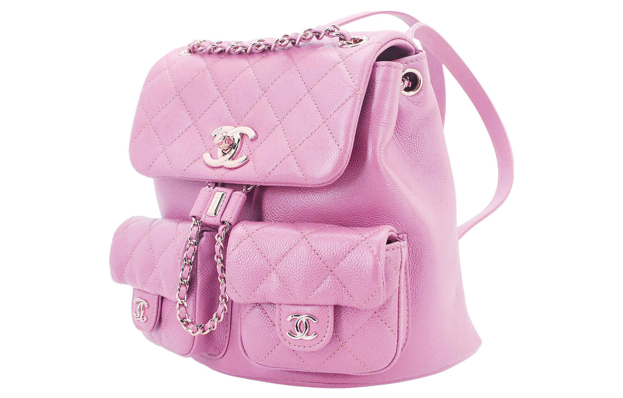 CHANEL Grained Calfskin Backpack Medium Size Women's Pink