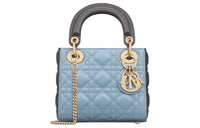 DIOR Lady Dior Sheepskin Dior Bag Shoulder Bag Crossbody Bag Handbag Mini Women's Blue & Gray