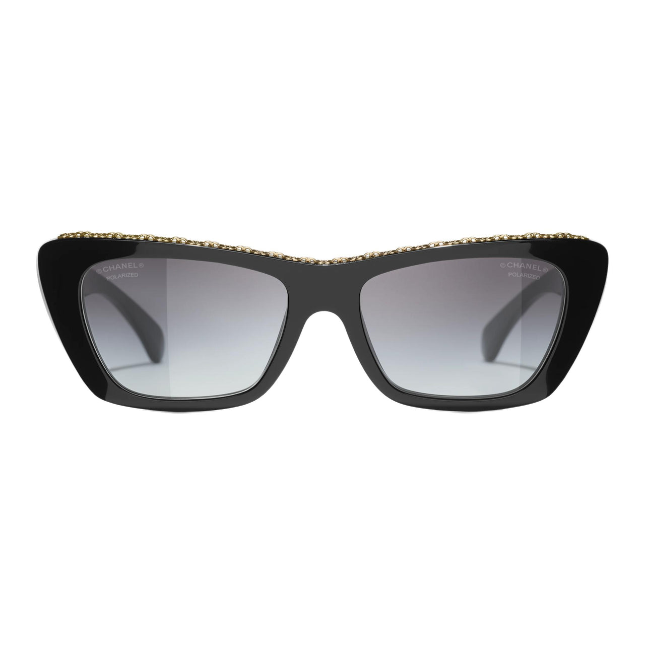 CHANEL Acetate Butterfly Sunglasses Unisex Black