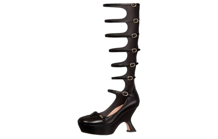 DIOR Aime Dior Knee-High Boots 9.5cm Women's Black