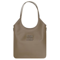 MIU MIU Ivy Calfskin Tote Bag Shopping Bag Handbag Shoulder Bag Women's Dark Gray
