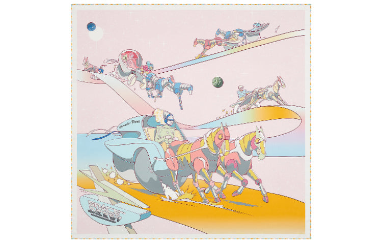 HERMES Silk Scarves Women's Light Rose