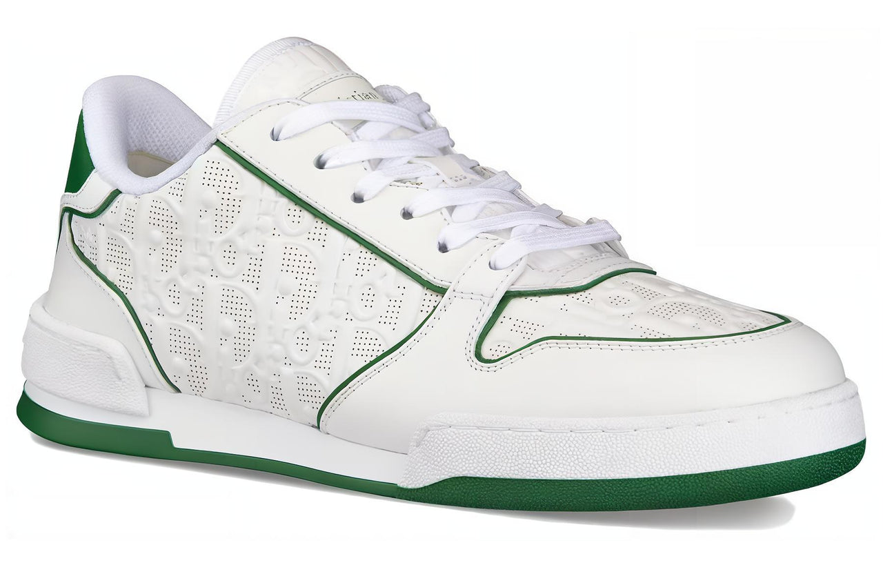 DIOR One White Sneakers Low Top Stylish Skateboarding Shoes Women's White Green