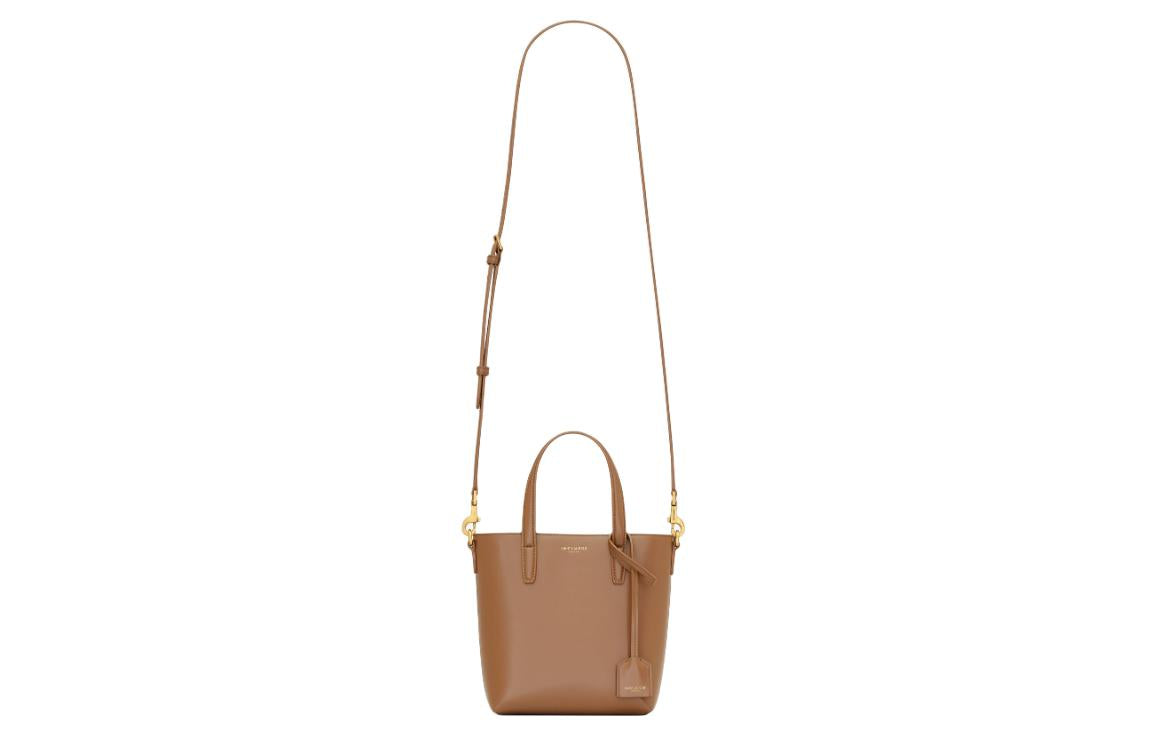 SAINT LAURENT Cow Leather Handbag Crossbody Bag Mini Women's Bright Brown