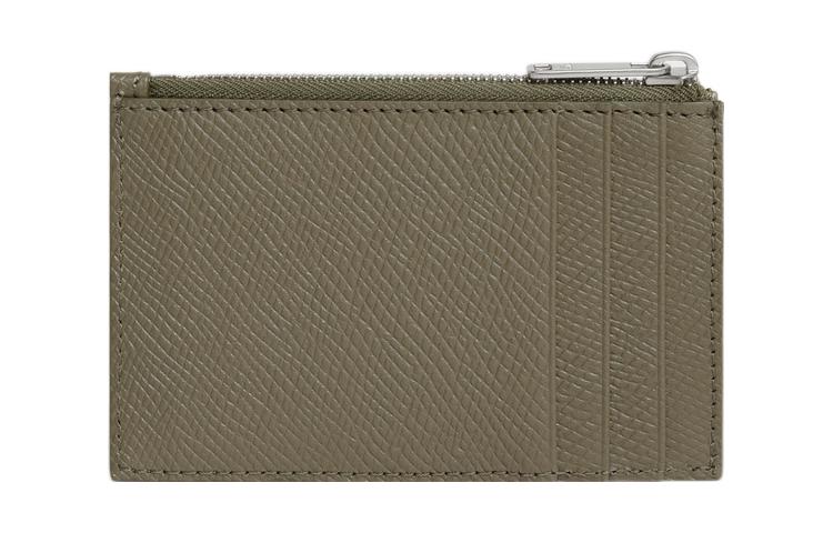 CELINE Grain Calfskin Coin Purse, Card Holder Men's Olive Green