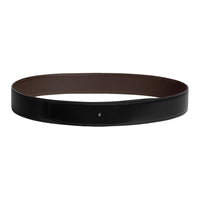HERMES Double-Sided Design Pin Buckle Leather Belts Men's Black 3.8CM
