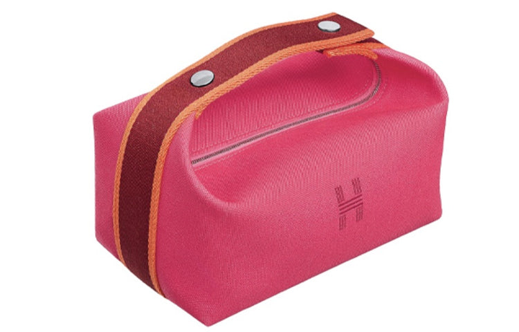 HERMES Bride a Brac Canvas Bag Storage Bags Handbag Toiletry Bag Large Size Women's Furong Multicolor