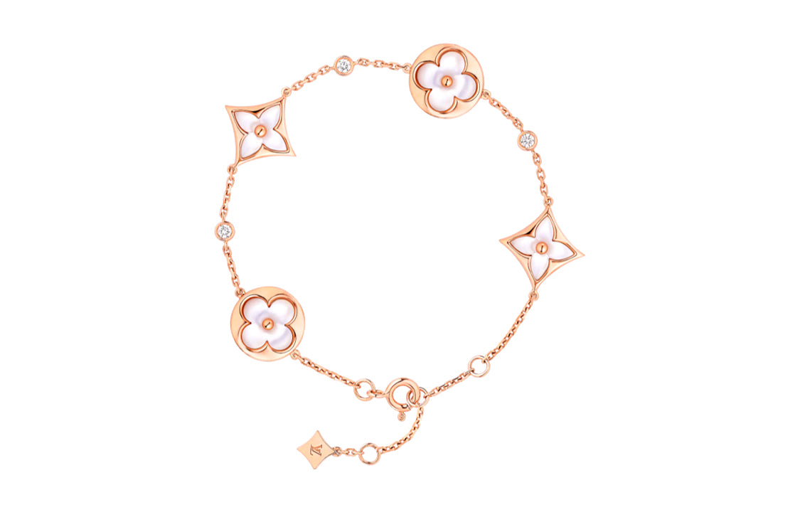 LOUIS VUITTON Color Blossom Bb Multi-Motifs Bracelet Pink Gold White Mother-of-Pearl And Diamonds