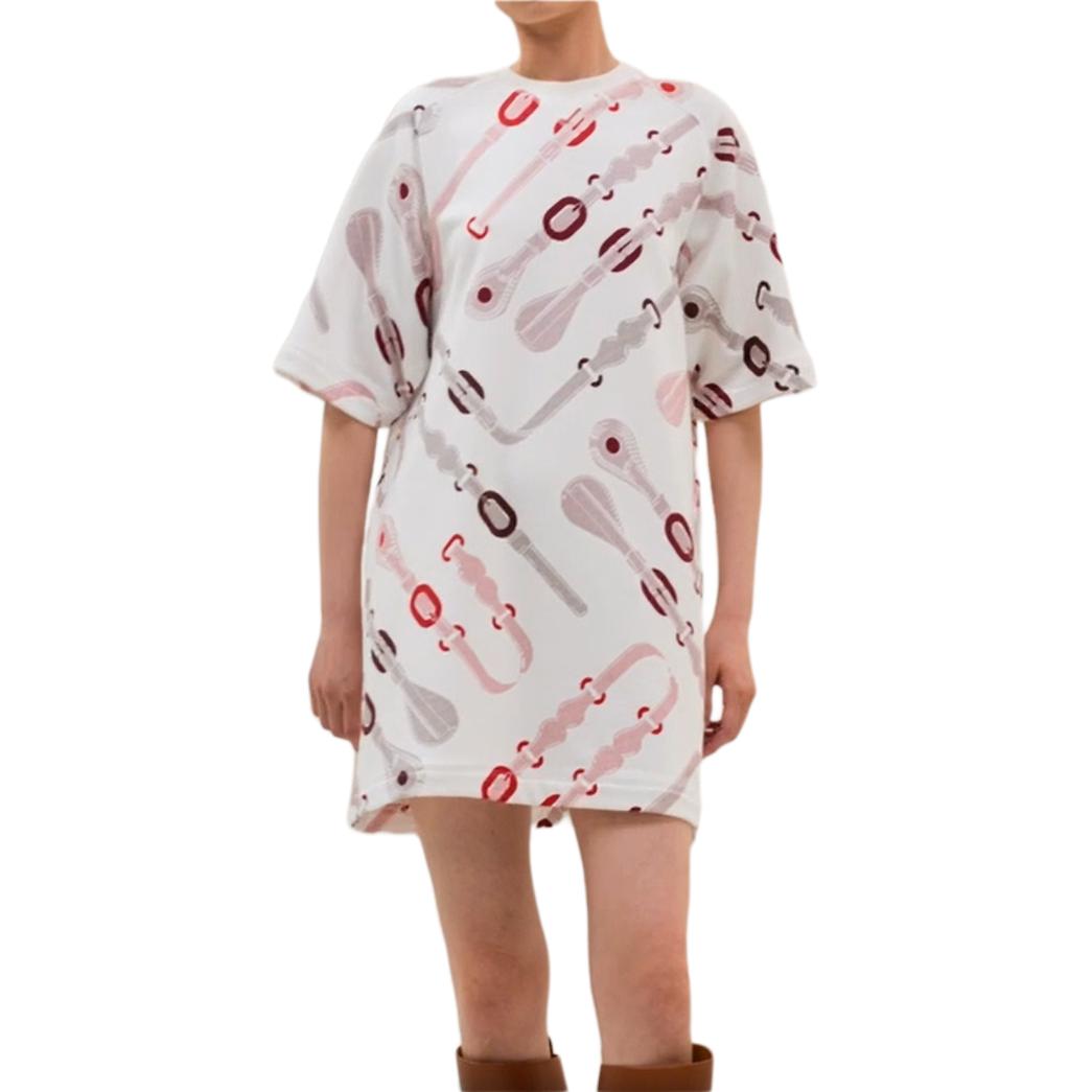 HERMES SS25 Short-Sleeved Dresses Women's White