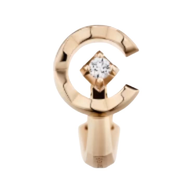 CHANEL 18k Diamonds Earrings Unisex Gold