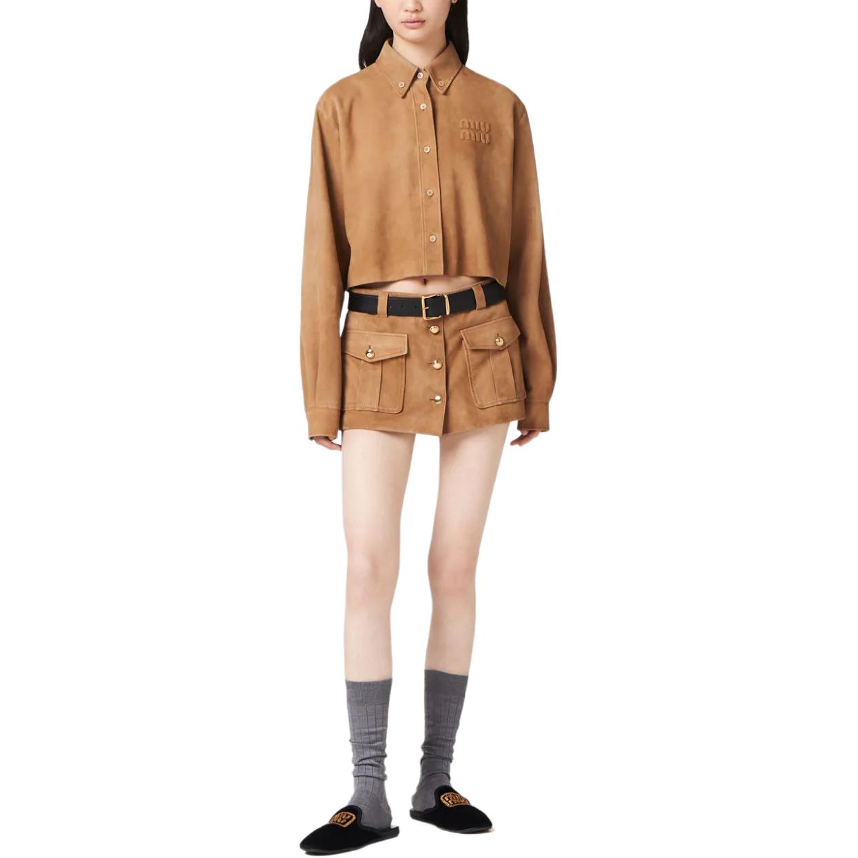 MIU MIU Jackets Coats Women's Camel Brown