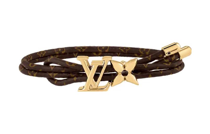 LOUIS VUITTON Gold Plated Bracelets Women's Brown