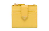 PRADA Leather Wallet Small Size Women's Yellow