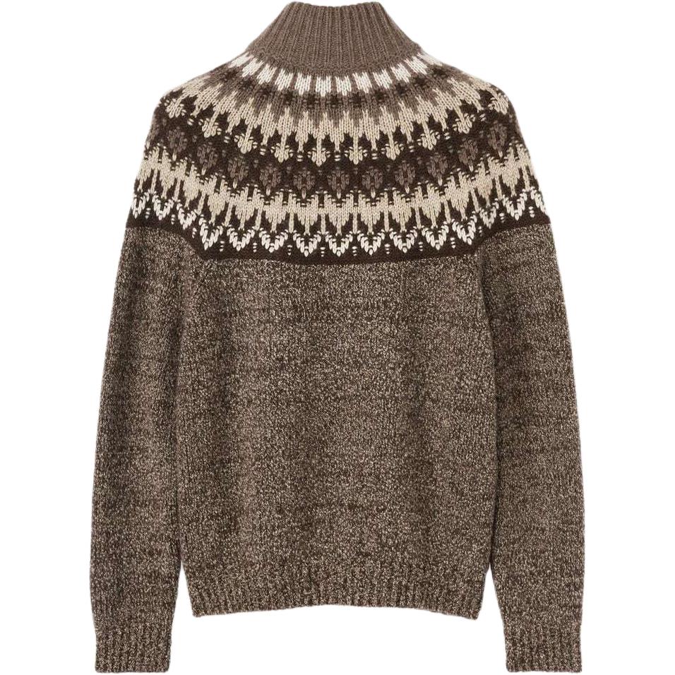 Loro Piana Pattern Intarsia Quater-Zip Sweater