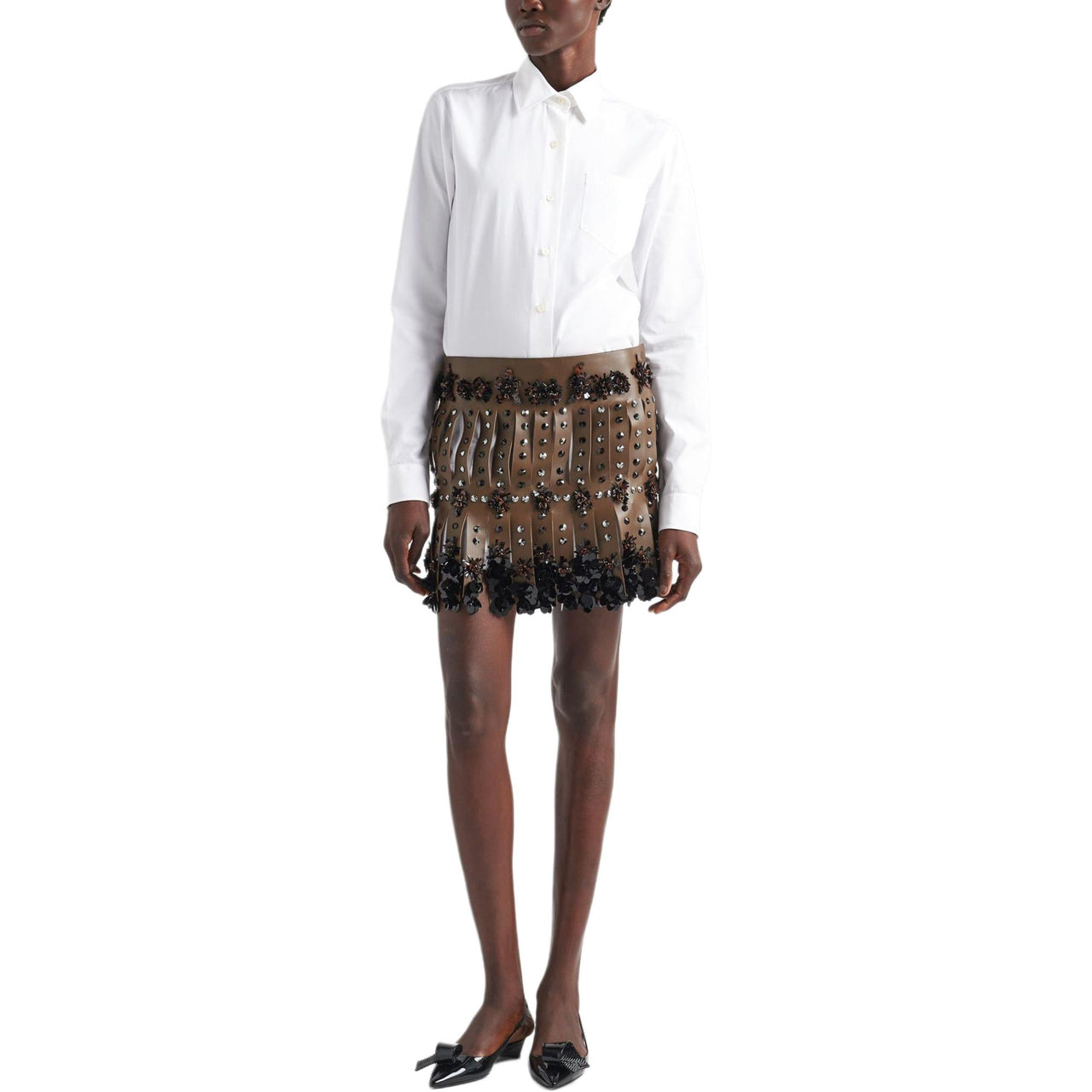 PRADA Casual Short Skirts Women's Umber