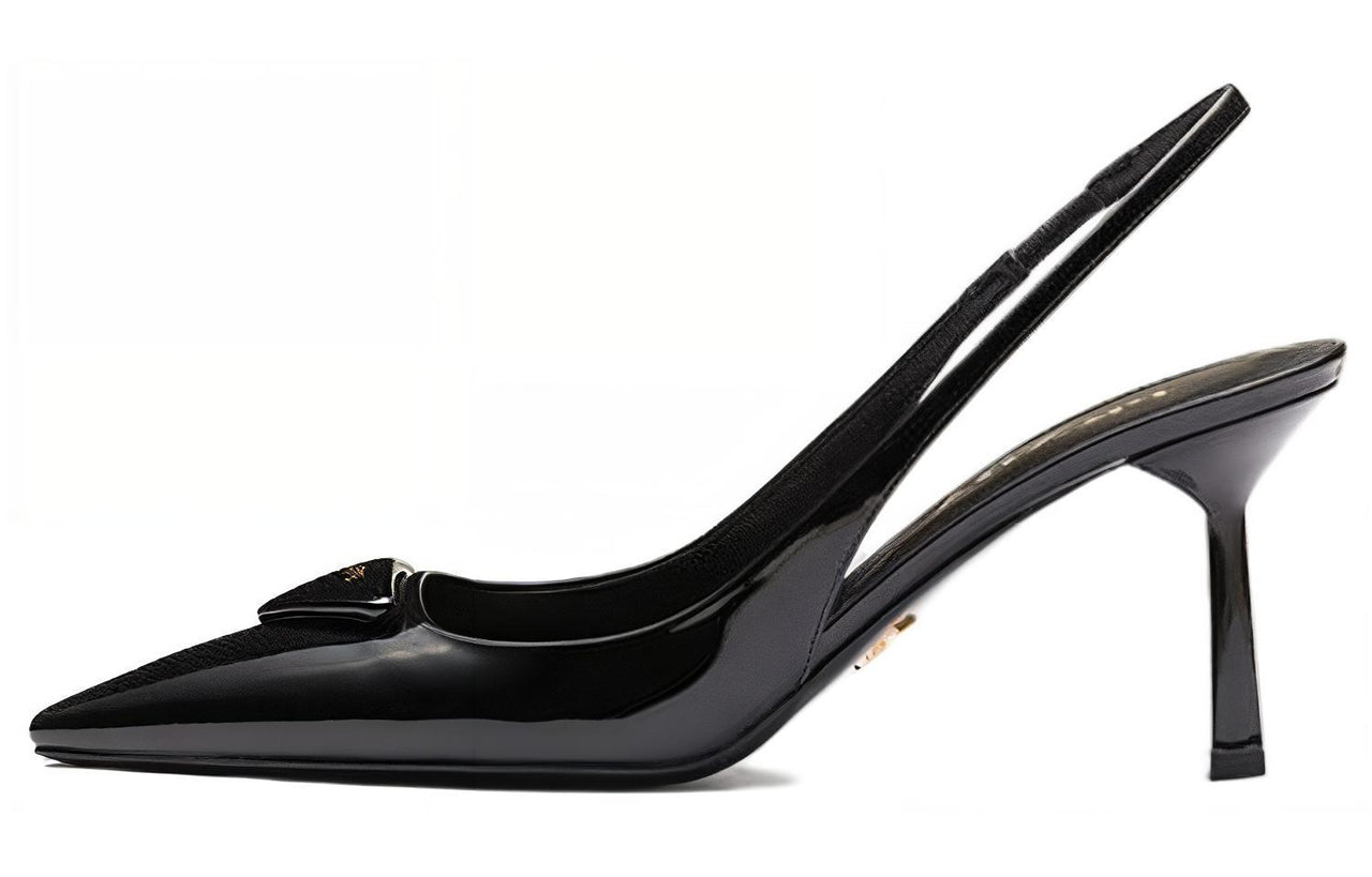 PRADA 55m Patent Leather Slingback Pumps