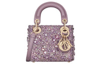 DIOR Lady Dior Embroidery Dior Bag Shoulder Bag Crossbody Bag Handbag Extra Mini Women's Purple