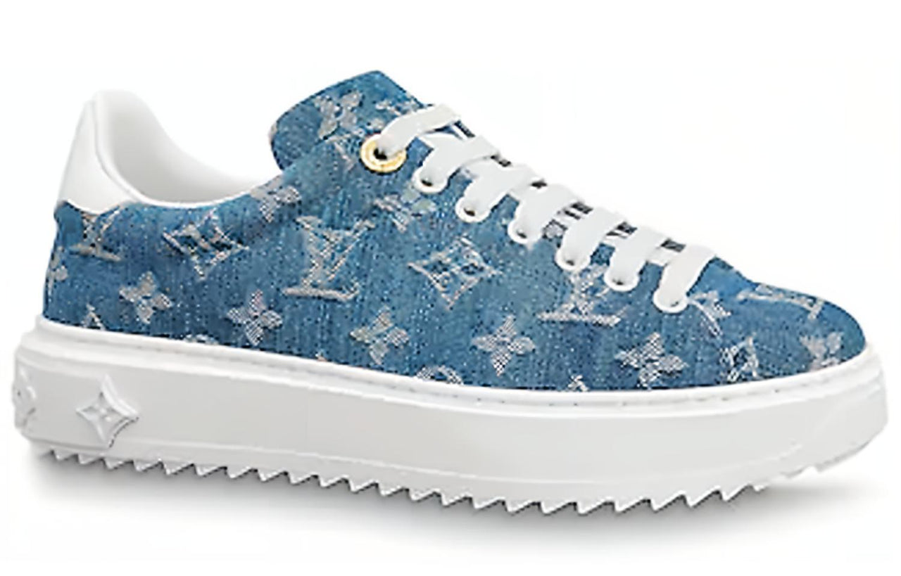 LOUIS VUITTON Time Out Sneakers Denim Blue Women's