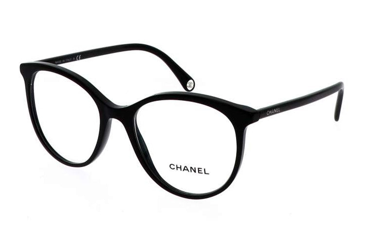 CHANEL Plate Frame Oval Eyeglass Frames Unisex