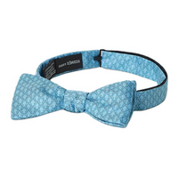 HERMES Mulberry Silk Ties Unisex Cyan Blue