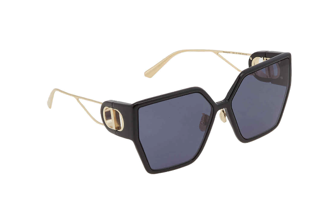 DIOR Plastic Metal Irregular Shape Sunglasses Women's Black