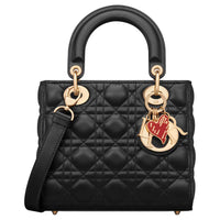 DIOR Lady Dior Sheepskin Lady Dior Bag, Shoulder Bag, Crossbody Bag, Handbag Small Size Women's Black