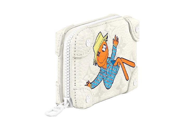 LOUIS VUITTON SOFT TRUNK Cow Leather Box Bag Small Square Bag Handheld Shoulder Bag Crossbody Bag Mini Unisex White