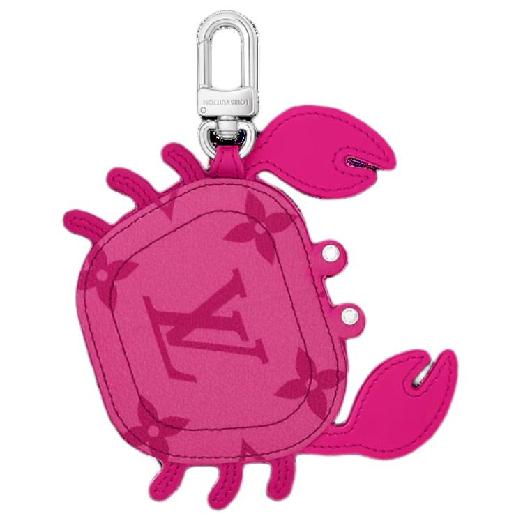 LOUIS VUITTON Canvas Crab Bag Coin Purse Earphone Case Charm Bag Merch Men's Pink