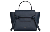 CELINE Belt Grained Cow Leather Handbag One Shoulder Handbags Nano Women's Haze Blue
