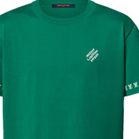 LOUIS VUITTON Crew Neck Letter Logo Cotton Short-Sleeved T-Shirt Regular T-Shirt Women's Green