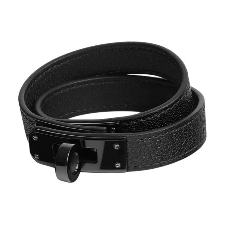 HERMES Goatskin Bracelets Women's Black