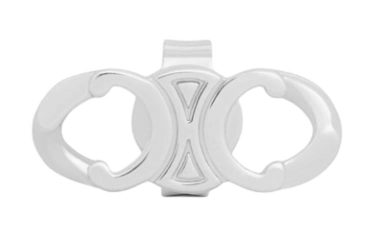 CELINE Brass Earrings Men's Silver