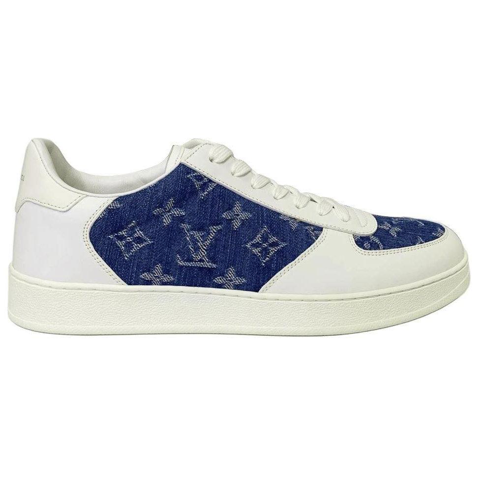 LOUIS VUITTON Rivoli Low-Top Skateboard Shoes Men's White Blue