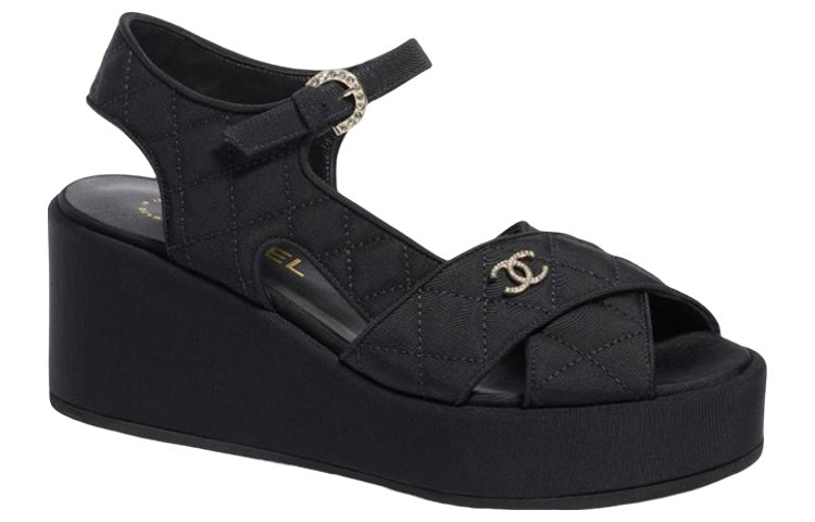 CHANEL Beach Sandals Women's Black