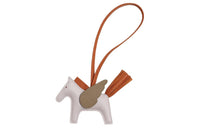 HERMES Lambskin Pendants Unisex Light Purple/Gingerbread/Malafa Beige