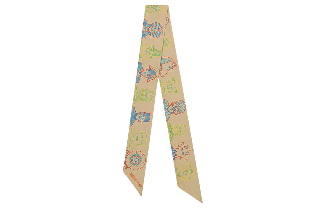 HERMES Small Silk Scarves Women's Camel