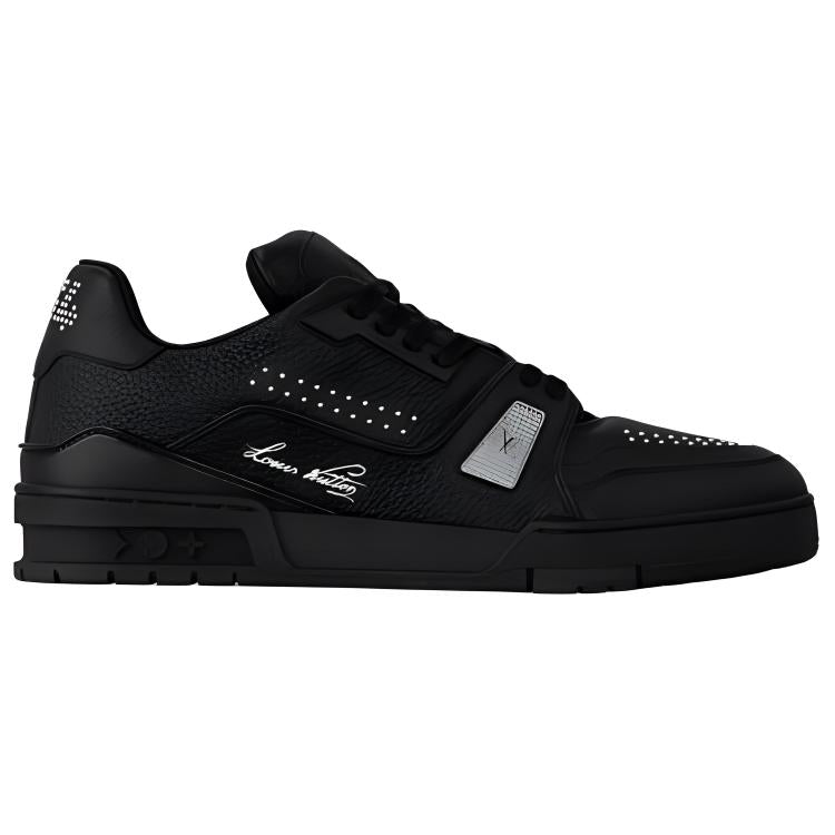 LOUIS VUITTON Trainer Low-Top Skateboard Shoes Men's Black