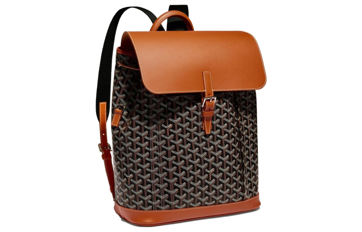 GOYARD Alpin Canvas With Leather Backpack Medium Size Unisex Brown
