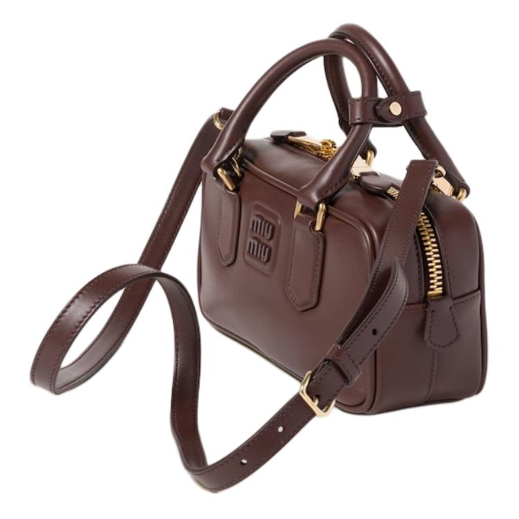 MIU MIU Arcadie Series Leather Shoulder Bag, Crossbody Bag, Handbag Women's Briarwood