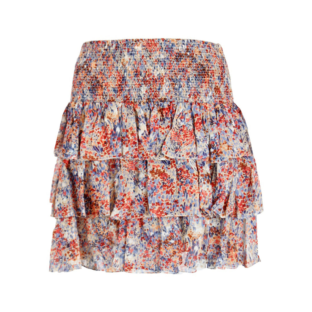 CELINE All Over Patterned Ruffled Skirt
