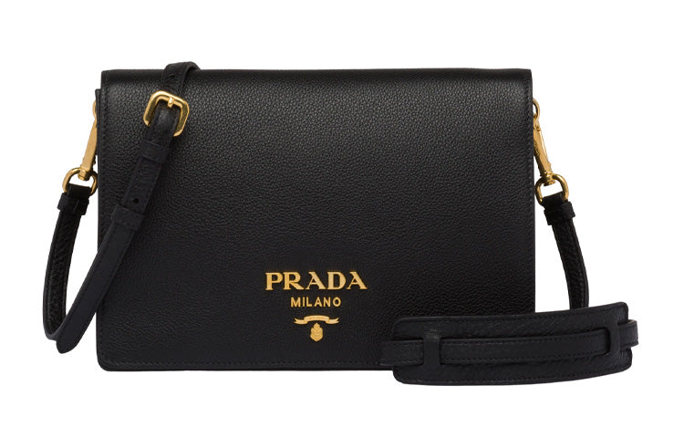 PRADA Cahier Nylon With Leather Shoulder Bag Crossbody Bag Women's Black