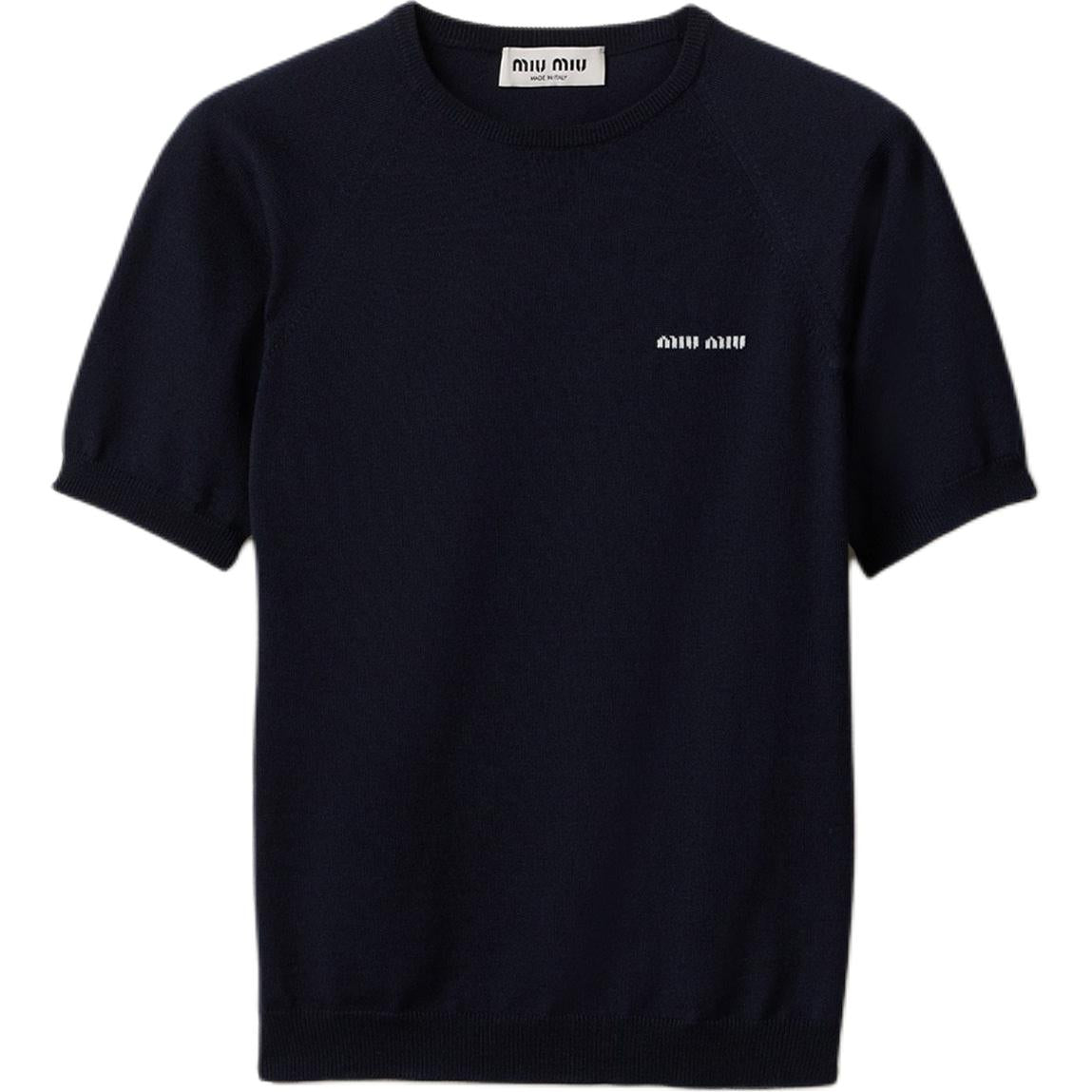 MIU MIU Wool Crewneck Sweater Bleu