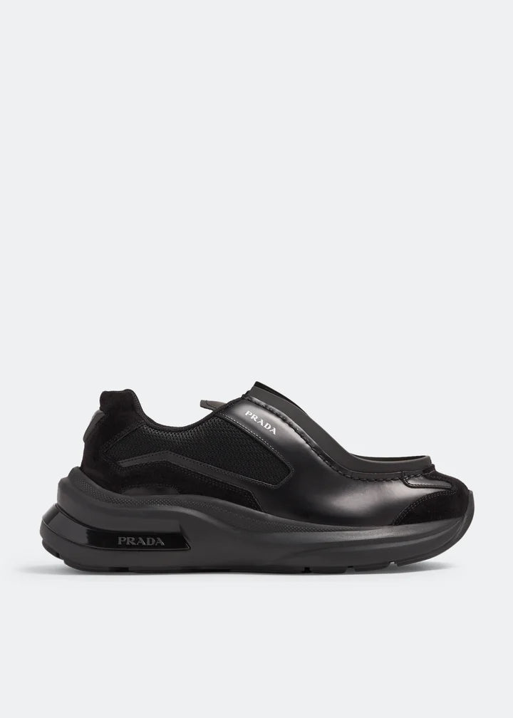 Prada Systeme Brushed Leather in Black