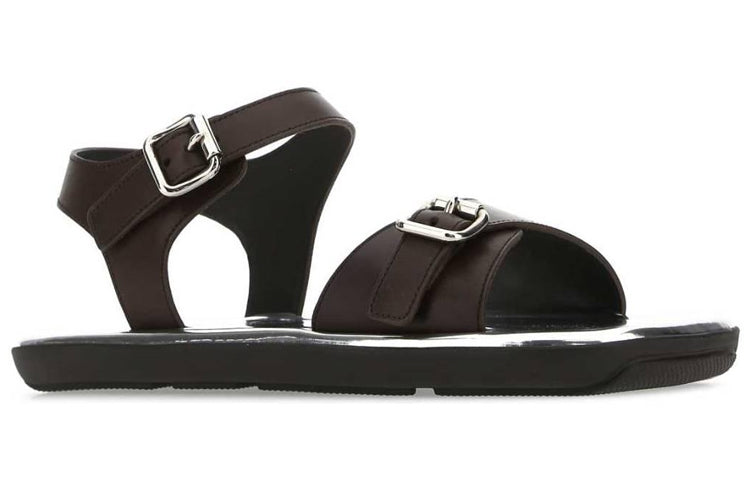 PRADA One Strap Sandals Men's Dark Brown