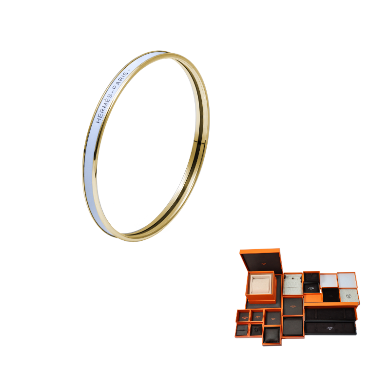 HERMES Enamel Bangles Women's Blue