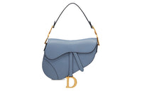 DIOR Shimmery Sheepskin Portable Crossbody Bag Shoulder Bag Women's Denim Blue