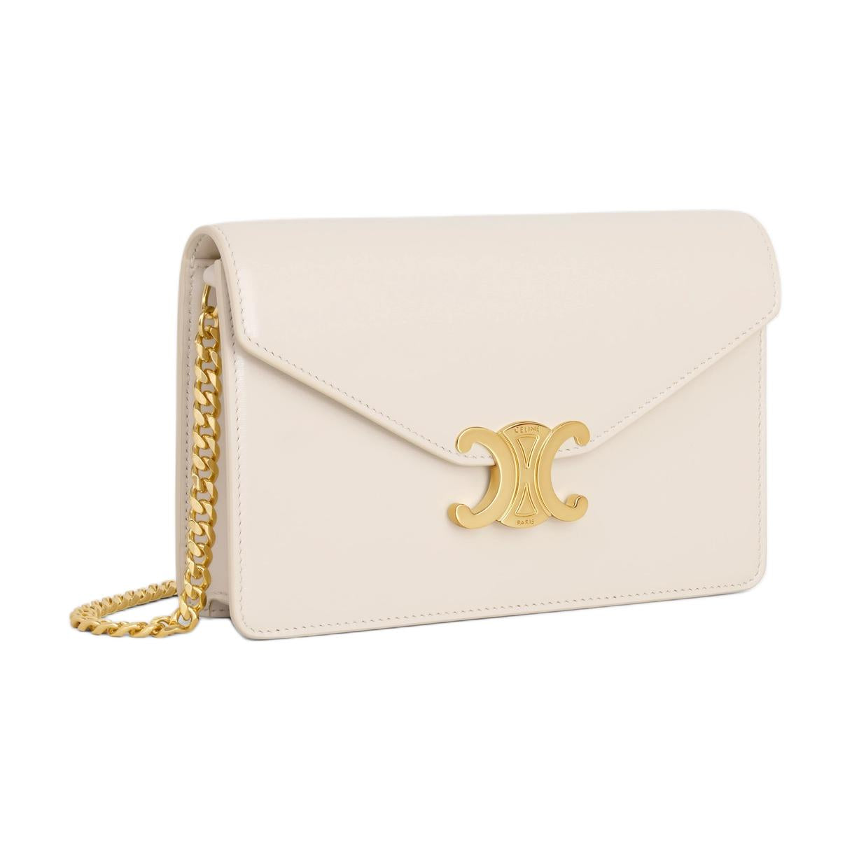 CELINE Margo Calfskin Wallet Women's Light Beige